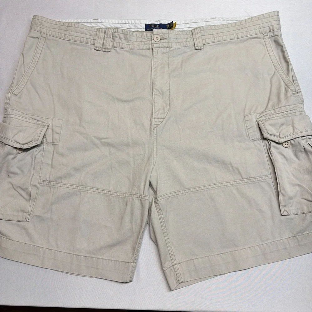 Polo Ralph Lauren Cargo Shorts Mens 50B Tan Gellar Classic Fit Twill BIG